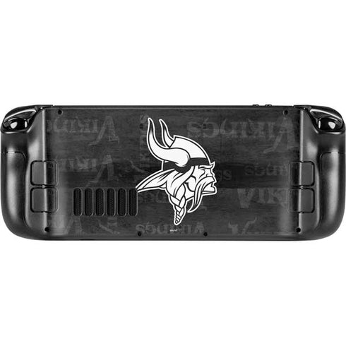 NFL Minnesota Vikings Black & White Steam Deck Handheld Gaming Computer Skin